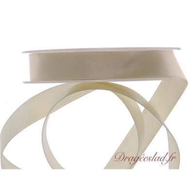Ruban Décoratif Avec Cœurs – Organza Et Satin – Ivoire – 20 Mètres X 15 Mm – Pour Emballage Cadeaux, Décoration, Artisanat – Fête Des Mères, Saint-Valentin