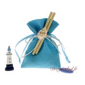 Sachet drages turquoise coquillage