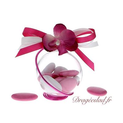 Boule dragées orchidée fuchsia