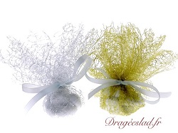 Tulle drages or ou argent