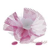 Tulle drages fuchsia orchide blanche