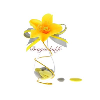 Goutte dragées Orchidée grise et jaune
