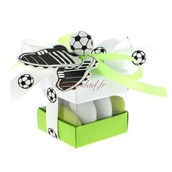 Ballotin dragées cube football vert