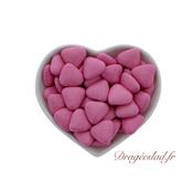 Drages mini coeur chocolat fuchsia 70 % 500g