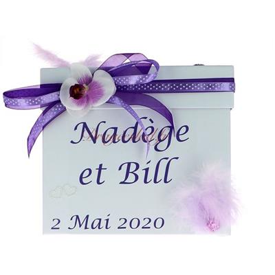 Urne mariage orchidée lilas