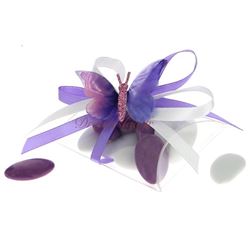 Boite  drages buste papillon lilas