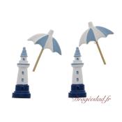 Stickers phare et parasol x 6