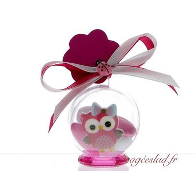 Boule dragées hibou Fuchsia