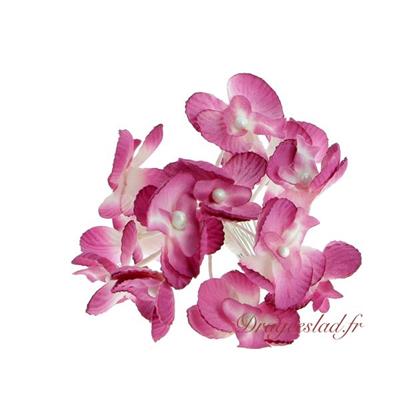 Orchidée fuchsia et blanche x 10