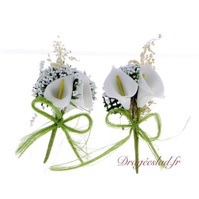 Bouquet 2 arums blancs