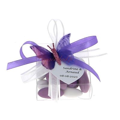 Ballotin drages carr papillon lilas