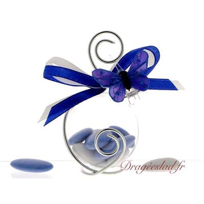 Boule dragées papillon bleu royal