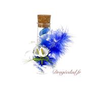 Eprouvette dragées Bleu Royal Arums