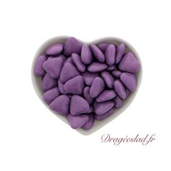 Drages mini coeur chocolat violet 70 % 1kg