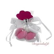 Sachet drages communion fuchsia