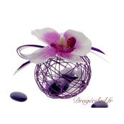 Boule drages mtal prune orchide