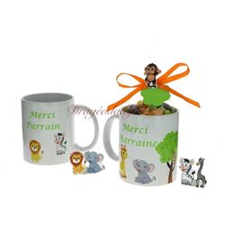 Mug dragées Parrain Marraine Jungle