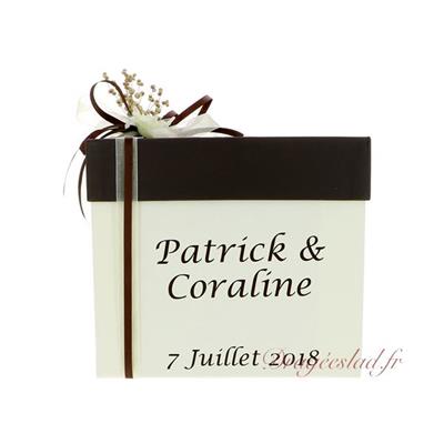 Urne mariage ivoire et chocolat