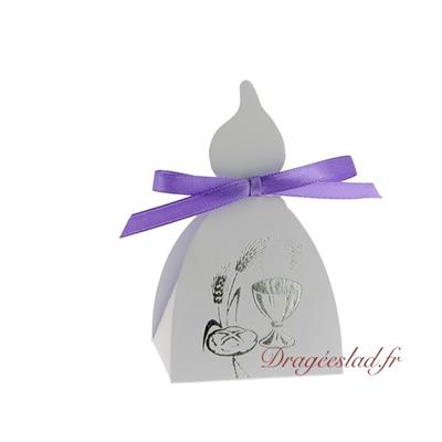 Boite dragées communion bougie calice