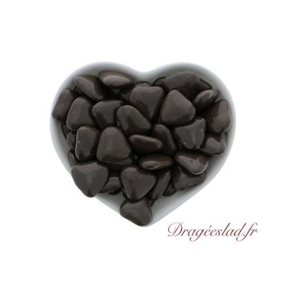 Dragées mini coeur chocolat 70 % 1kg