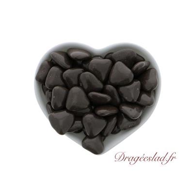 Dragées mini coeur chocolat 70 % 500g