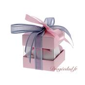 Boite  drages cube duo nacr rose