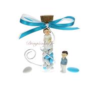 Eprouvette dragées communion turquoise