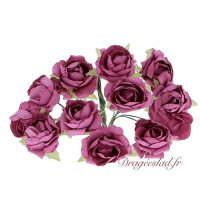 Bouquet de 12 roses fuchsia