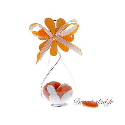 Goutte dragées mariage fleur orange