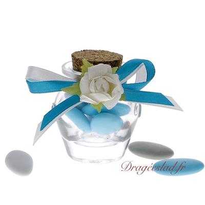 Pot jar dragées turquoise