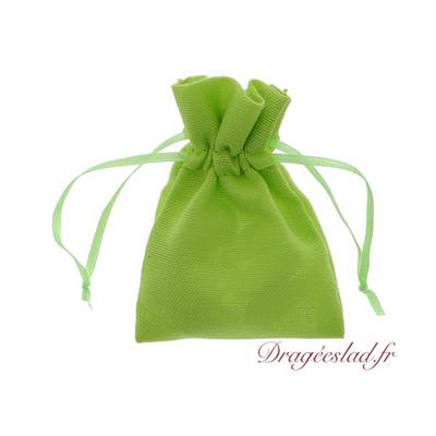 Sachet dragées coton vert