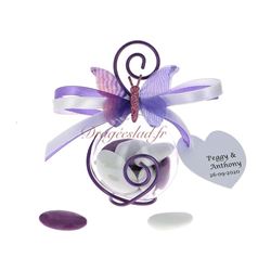 Boule drages lilas papillon