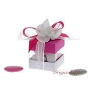 Boite  drages cube fuchsia orchide