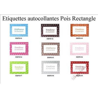 Etiquette rectangle pois adhésive