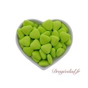 Drages mini coeur chocolat vert tilleul 70 % 1kg