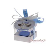 Cube duo gris Hibou bleu