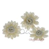 Fleur Ivoire en jute x 6