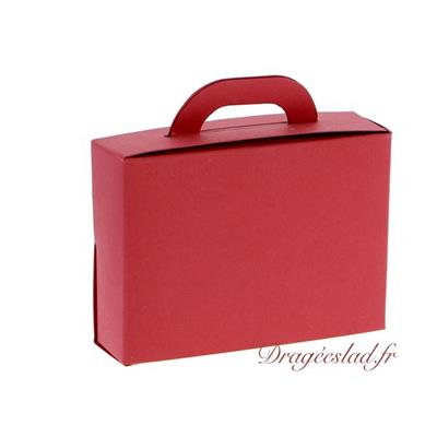 Boite à dragées valise rouge