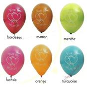 Ballons couleur fuchsia Vive les Mariés