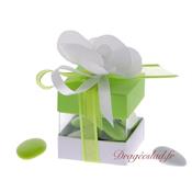 Boite  drages cube vert anis orchide