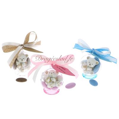 Boule dragées ours blanc