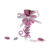 Eprouvette drages communion rose calice