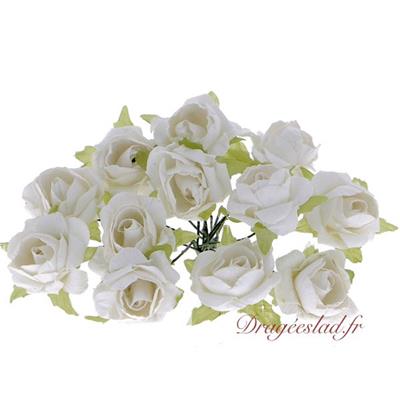 Bouquet de 12 roses blanches