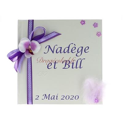 Livre d'Or orchidée lilas