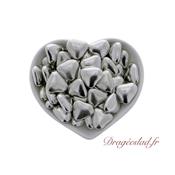 Drages mini coeur chocolat argent 70 % 1kg