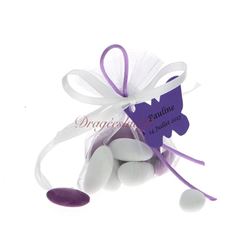 Sachet dragées papillon lilas