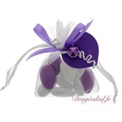 Sachet drages perle lilas avec impression