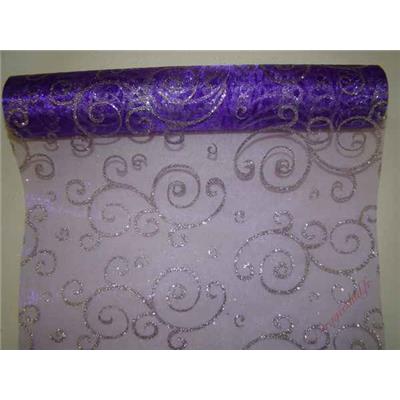 Chemin de table arabesque prune