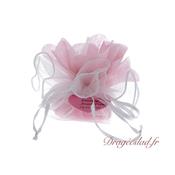 Tulle drages rose et blanc