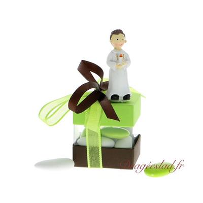 Ballotin communion cube duo vert/chocolat